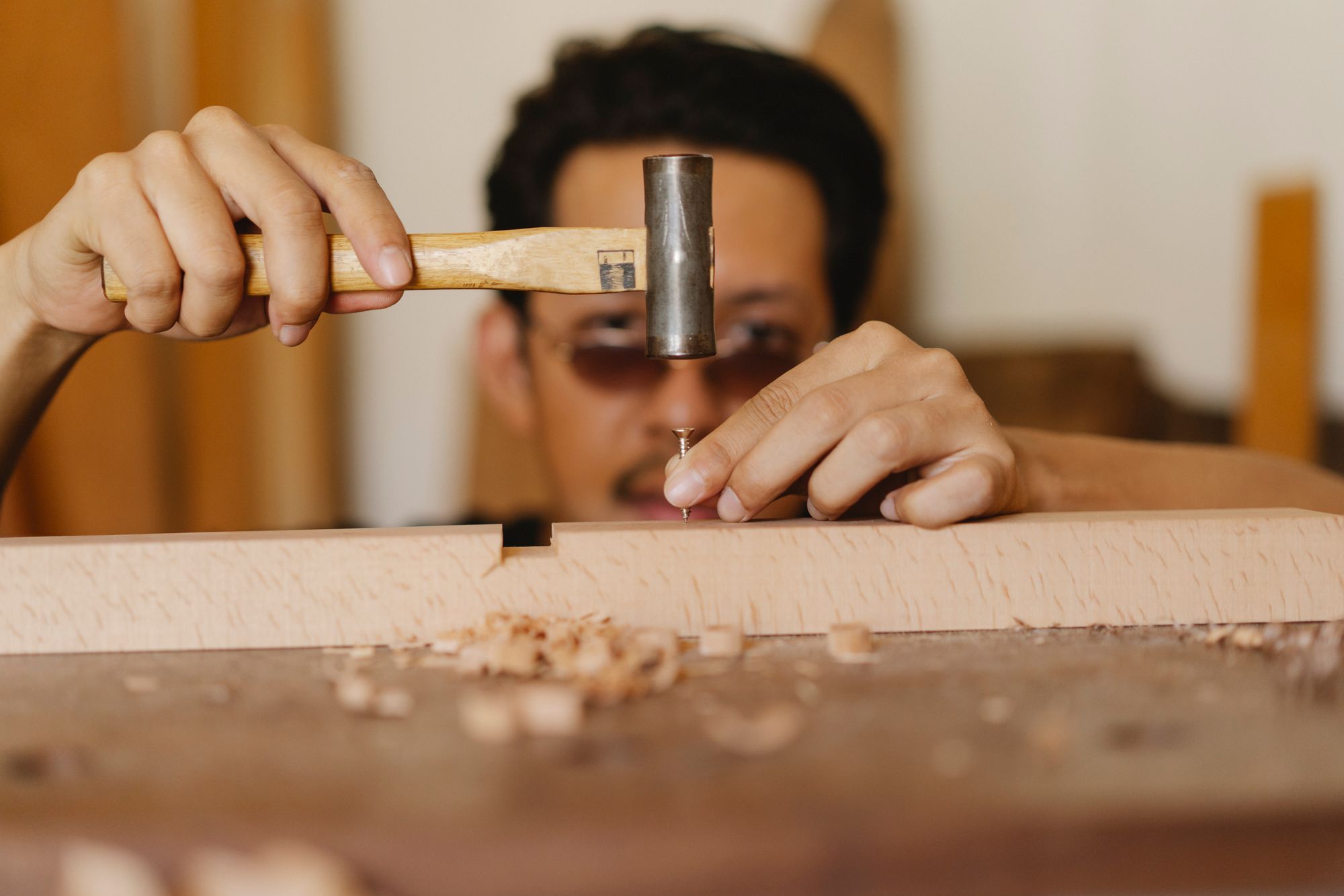 Four-metre walnut sideboard on the bench in the Ashgrove workshop